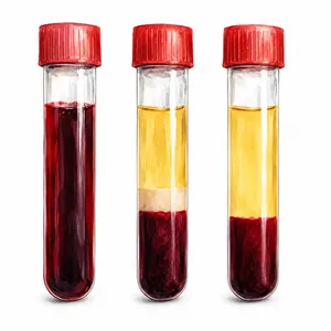 Vials of blood, plasma and serum